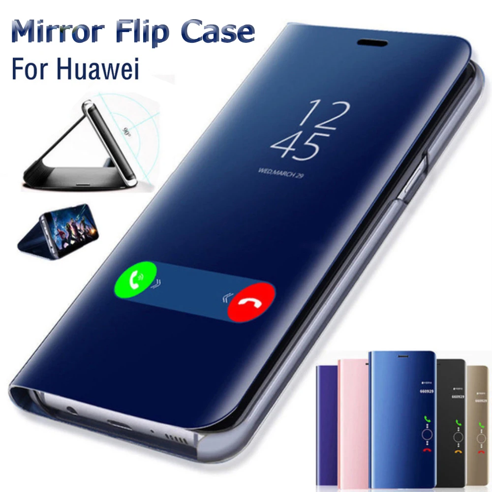 

Smart Mirror View Flip Case For Huawei P30 P20 Lite Pro Mate 20 X 30 10 9 P10 P9 Plus P8 Lite Nova 3 3i 3E 4 4E 5 5i Pro Cover