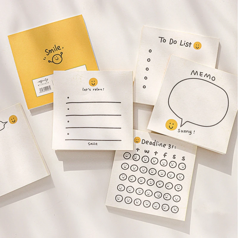 

50Sheets/pack Kawaii Cute Smile Week Memo Pad Agenda List Notepad Diary Stationery School Office Supplies Bullet Journal sl2479