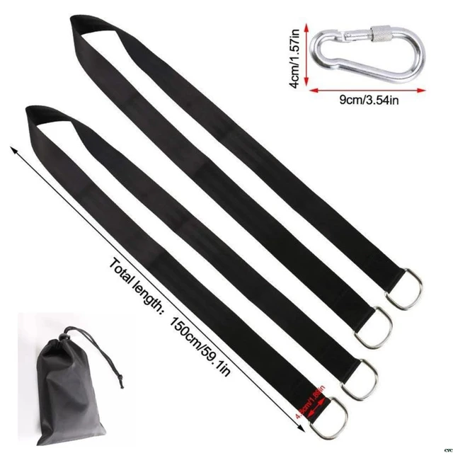 Swing Rope Tree Hanging Straps Kit Hammocks Hooks For Swings Carry Pouch Easy Installation With Safer Lock Snap Carabiner 6