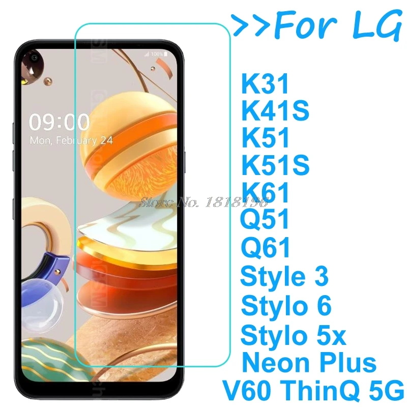Защитная пленка для экрана из закаленного стекла LG Neon Plus Stylo 5x6 K31 K41 K51 K61 Q51 Q61 Q92 V60 |