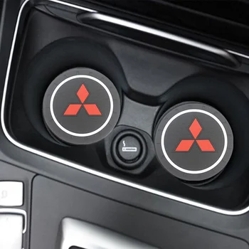 

2PCS Car Water Cup Bottle Holder Anti-slip Pad Mat Silica Gel for Mitsubishi asx lancer outlander pajero car styling Accessories
