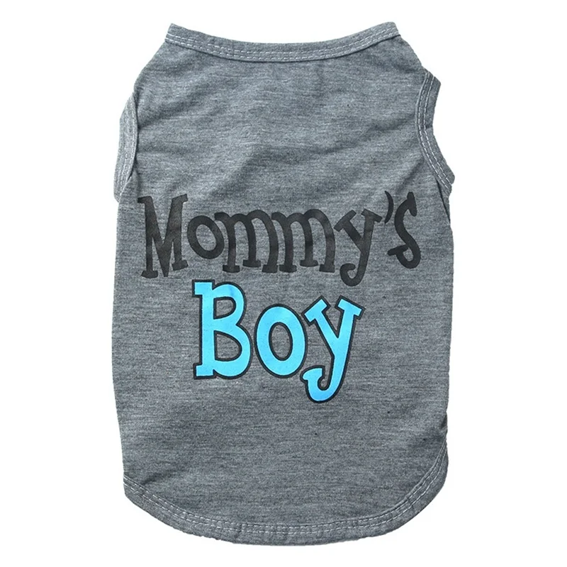 Pet Cat Vest Cute Cats Clothes Classic Mommy's Boy Print for Small Doggy Summer Sleeveless Clothing For Costumes Unisex | Дом и сад