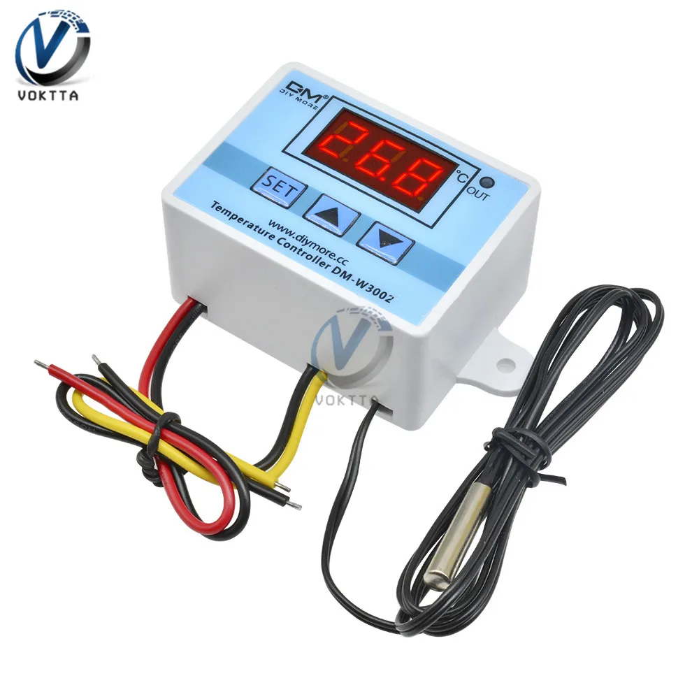 W3001 W3002 Microcomputer Digital Display Temperature Controller LED 110V 220V Thermostat Control Switch Sensor Meter With Probe