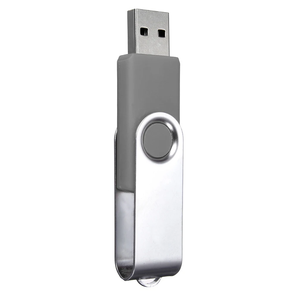 Красочные 64 Мб портативный вращающийся USB 2,0 флэш-карта памяти, Флеш накопитель для хранения данных вращающийся U диск для компьютера - Цвет: Grey