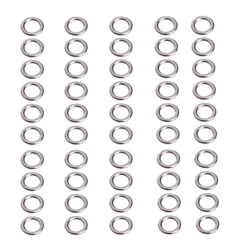 

50Pcs Fishing Solid Stainless Steel Snap Split Ring Lure Tackle Connector New