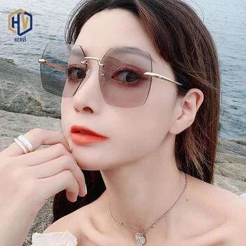 

Boundless Big Square frame Retro Sunglasses Color Ocean Lens Sun Glasses Unisex UV400 gafas de sol