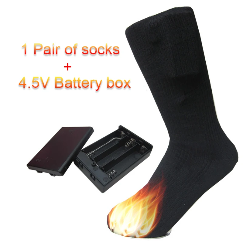 Зимние электрические и хлопковые теплые носки с подогревом для женщин и мужчин, носки с подогревом - Цвет: 4.5V