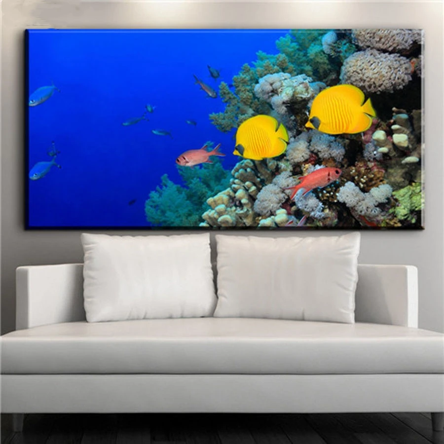 

Full Kits Diamond Painting Animal Cross Stitch Handmade Needlework Diamond Embroidery Underwater World Fishs Picture JS5566