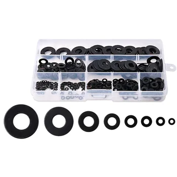 

Flat Washers,Metric Flat Washers Assortment Set, Black Zinc Plated Alloy(8 Sizes 410Pcs)