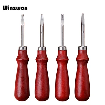 

1Pcs Beech Handle Leather Edge Beveler Craft Leather Edge Cutter Skiving Tool 0.8/1/1.2/1.5mm DIY Practical Leathercraft Tools