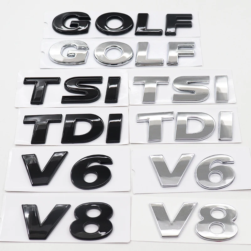 1 шт. ABS 3D GOLF TDI TSI V6 V8 Автомобильная буква с логотипом наклейка на заднюю дверь