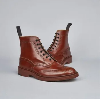 

Men's Retro Multiple Buckle Retro Ankle Boots-Black Friday Brogue Shoes Spring Vintage Classic Male Casual YK453