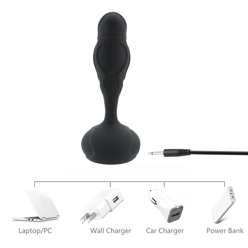 Vibrating Anal Beads Butt Plug For Men With 10 Speed Stimulation_voghion.com