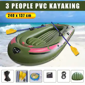 

150/190cm 1/2 Person Inflatable Rowing Boat Bearing 100kg Durable PVC Rubber Fishing Kayak Boat Set Drifting Sailboat Surfing Sh