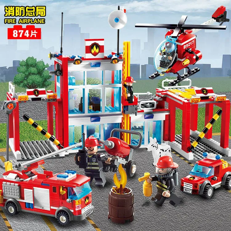 

Gudi Goood CHILDREN'S Toy Educational Assembled Inserted Building Blocks Firefighting Series Firefighting Administration 9217