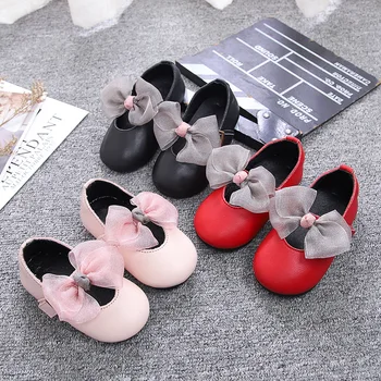 

2020New arrival Girls princess shoes Children's Leather Shoes Anti-slip Soft British Party Student Rubber Baby Shoes Sandals