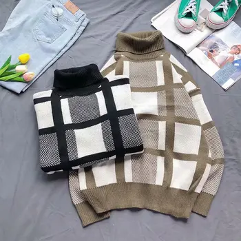 

Sweater Men's High Collar And a Half Thick Base Sweater Cotton Knitwear Men'S Wear Loose-Fit Korean-style MEN'S Sweater Fashion