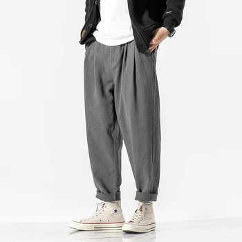 

Male japan vintage fashion Harajuku trousers men high street hip hop loose casual ankle-length harem pant