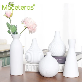

Mini Su-fired Ceramic Flower Pots Simple Breathable White Porcelain Hydroponic Vase Flower Arrangement Vase Gardening Decoration