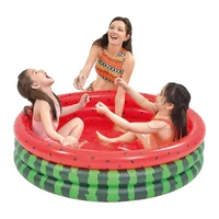 Inflatable Paddling Pool,Kiddie Swimming Pool,3-Ring Watermelon Bathing Pool For Kids Splashing Fun Outside,Garden,Etc