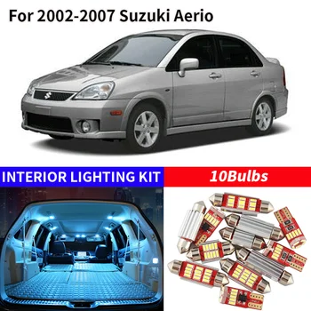

10pcs White Car LED Light Bulbs Interior Package Kit For 2002-2007 Suzuki Aerio Map Dome Trunk Door License Plate Light Lamp
