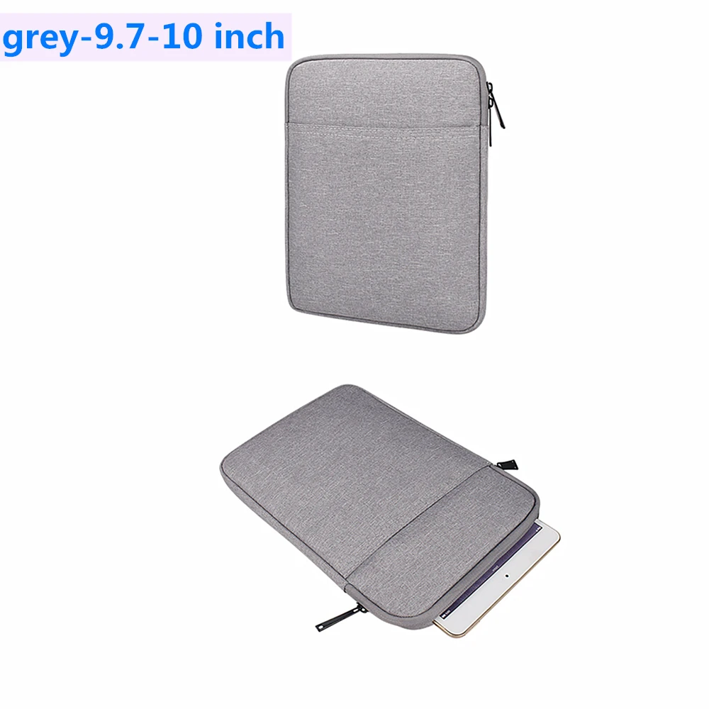 grey-9.7-10 inch Ударопрочный чехол для планшета Apple Ipad Pro 7,9/8 дюймов 9,7/10 дюймов, плоская оболочка mini pro 2345 просо, войлочный чехол на молнии - Цвет: grey-9.7-10 inch