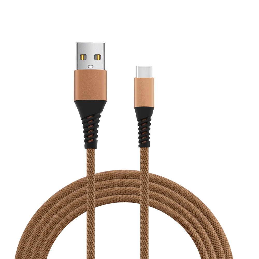Brown Usb type-C кабель для samsung для Xiaomi Redmi Note 7 2.1A провод для быстрой зарядки USB-C зарядное устройство для мобильного телефона USBC type-c кабель 1 м - Цвет: Brown