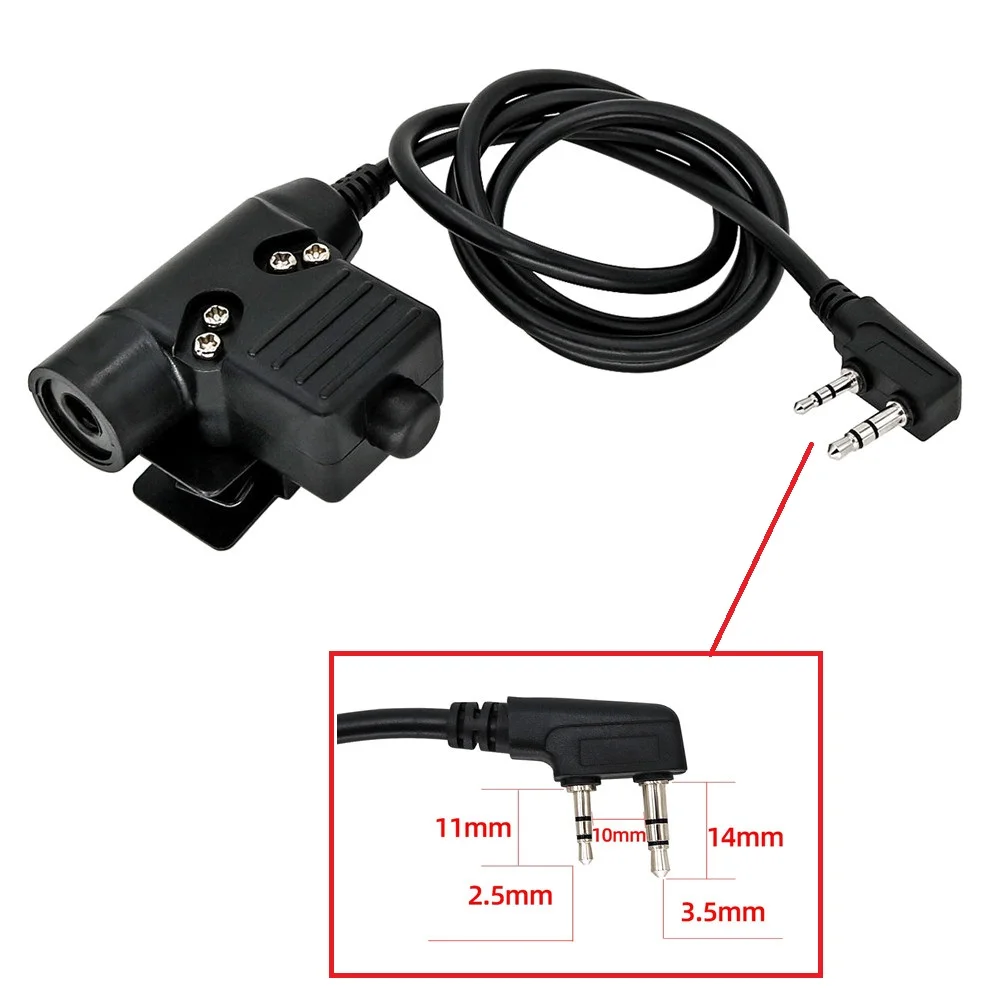 TS TAC-SKY Tactical PTT Adapter U94 PTT kenwood plug for Baofeng UV5R UV82 radios & Tactical Headset tactical headset microphone kit with u94 ptt for howard leight impact sport shooting headset u94 ptt kenwood 2 pin for baofeng