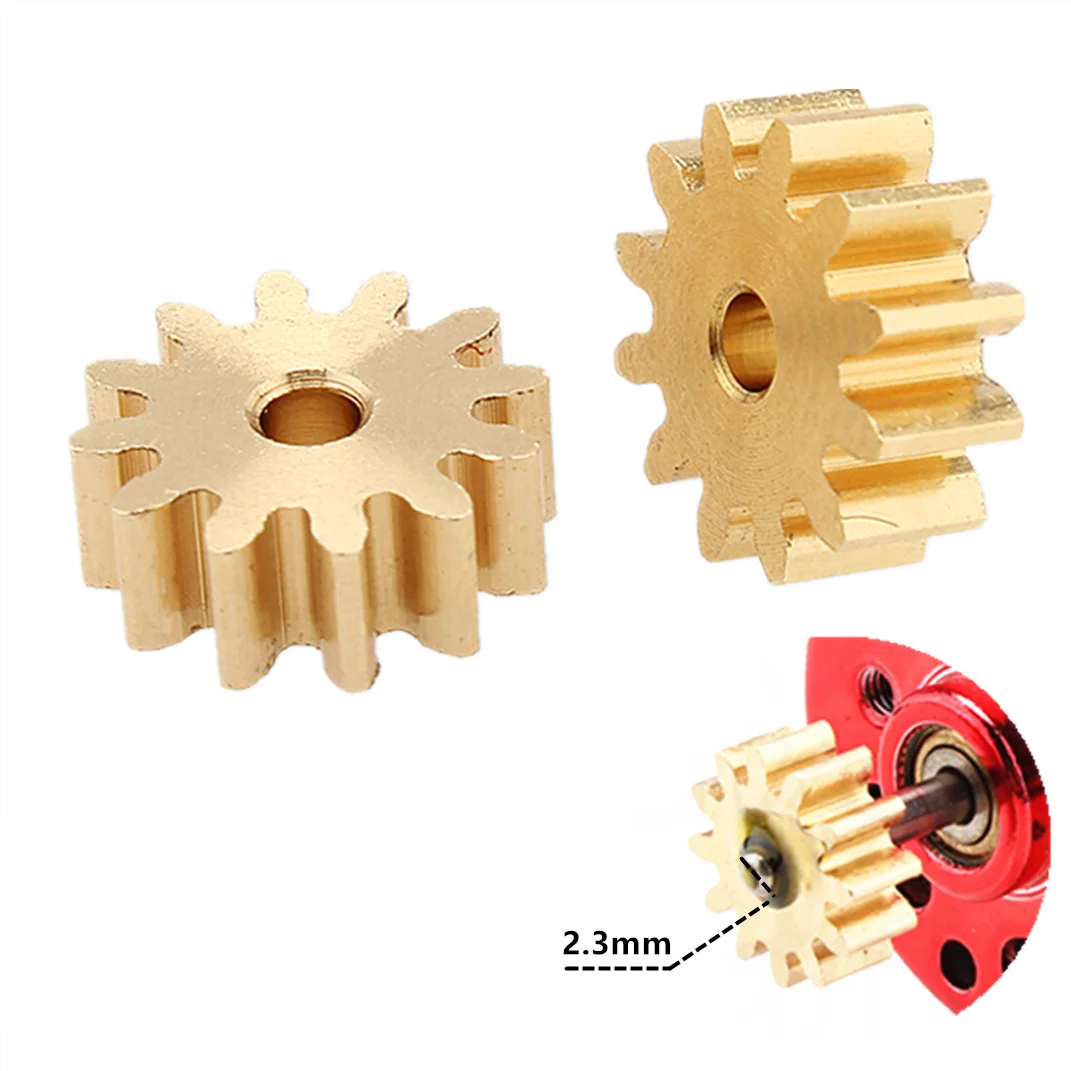 0.8M 10T/12T 2.3mm Copper Involute Spur Gear For 360 380 390 DC Motor DIY Parts