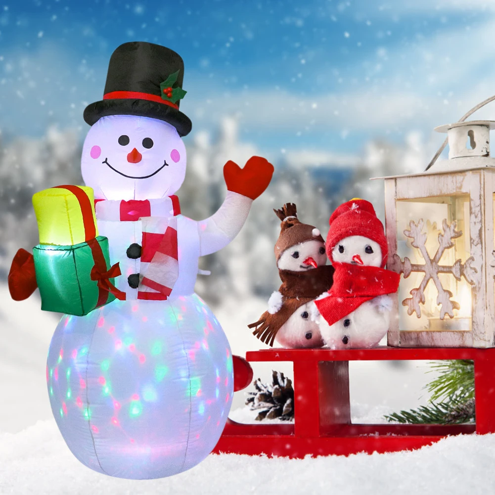 150/180cm Christmas Inflatable Snowman Doll LED Night Light Figure Garden Toys Party Christmas Decorations New Year 2021