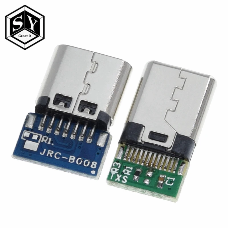 10 шт. USB 3 1 Тип C разъем 12/24 шпильки гнездо/гнездо адаптер розеток для припоя