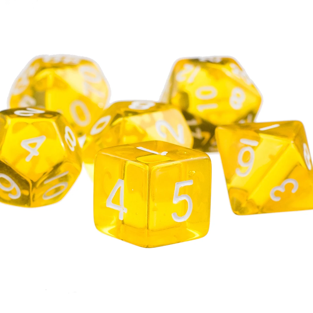 7 шт. желтый D4 D6 D8 D10 D12 D20 Набор кубиков для игры в Подземелья и Драконы