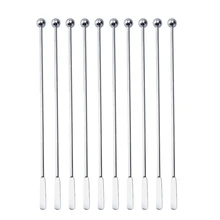 ELEG-10pcs палочки для взбивания коктейлей из металла и нержавеющей стали, мешалки для кофе, вина, сока, 7,5 Дюймов, 10 штук в упаковке