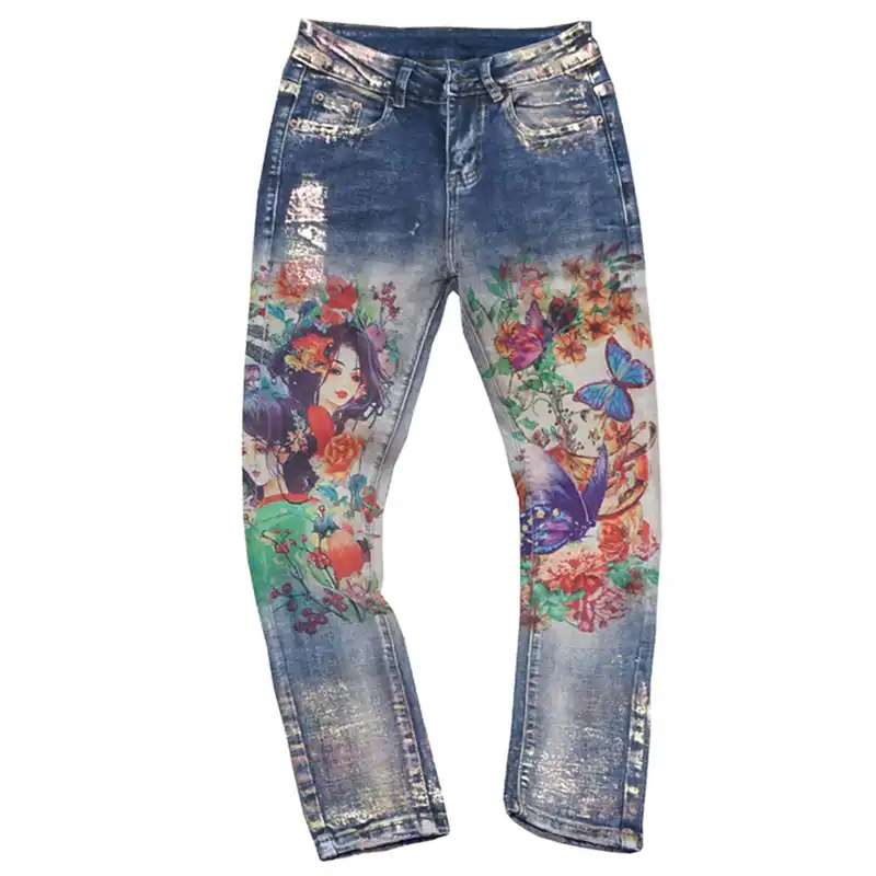 jeans with flowers