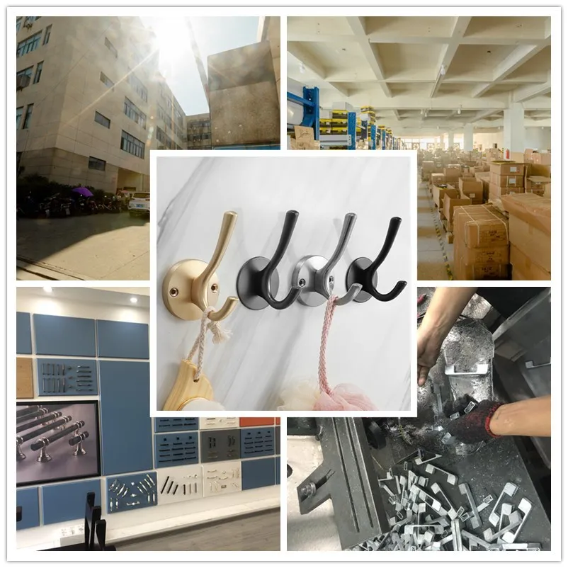 Modern Clothes Hook Single Hook Black Zinc Alloy Perforation-free Doors and Windows Furniture Door Decoration