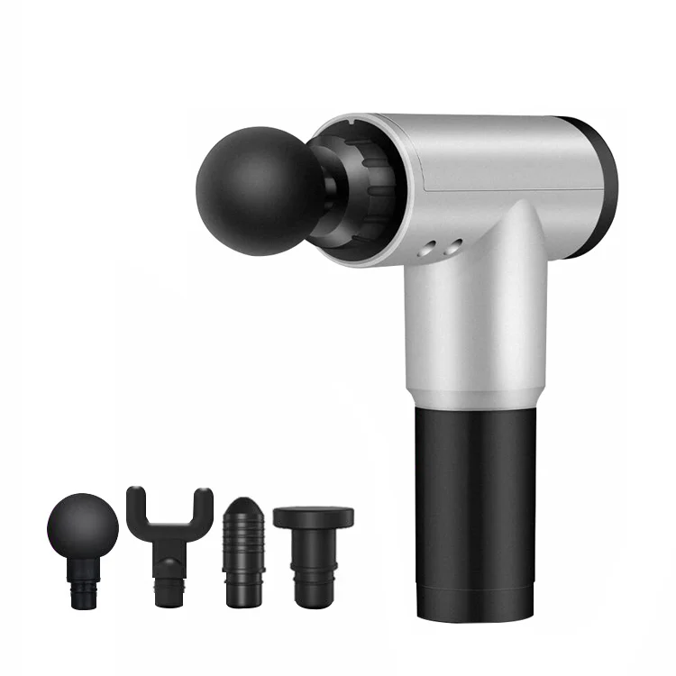 

Muscle Massage Gun Massager Pain Relief Exercising Body Relaxation Slimming Shaping Shaping Massager 4 Heads With Bag