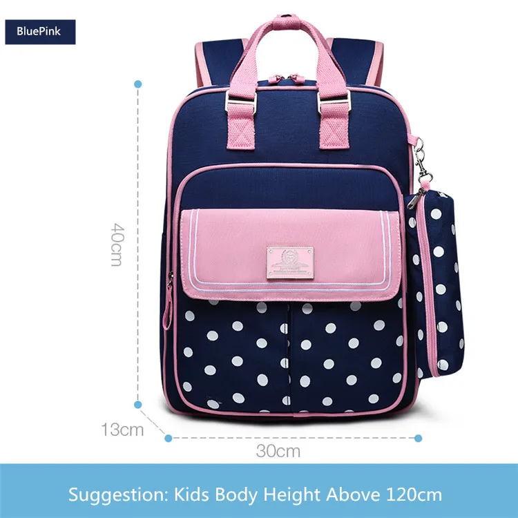 OKKID высококачественный детский ортопедический школьный рюкзак для девочек, школьная сумка для девочек, школьный рюкзак для детей, сумка для книг, милый чехол-карандаш - Цвет: bluepink