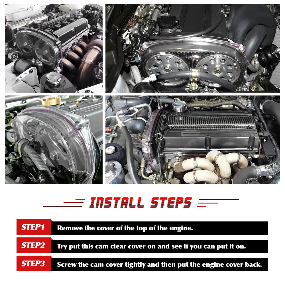 Vvt Camshaft Adjuster Timing Gear Cam Gear Cover Timing Belt Cover Turbo Cam Pulley For 96-05 Mitsubishi Evolution Lancer EVO4-8 4G63 PQY6338