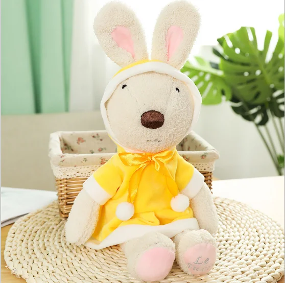 White rabbit bow tie WYZHY НОВАЯ РОЖДЕСТВЕНСКАЯ шапка плащ сахарный кролик Рождественский Олень Кролик плюшевая игрушка Рождественский подарок 30 см - Цвет: White rabbit bow tie
