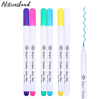 

6 color Soluble Water Erasable Pen Disappearing Marking Pen for Patchwork Fabric Marker Stitch Cross Stitch Sewing Tool 15.5cm