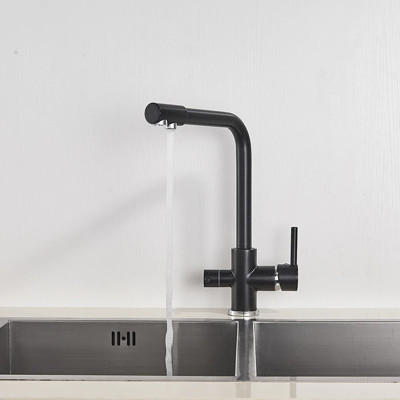 Brushed Nickel Kitchen Purify Faucet Contemporary Fashion Pure Water Tap Hot and Cold Water Mixing Sink Faucet Deck Mounted Taps wall mount kitchen faucet