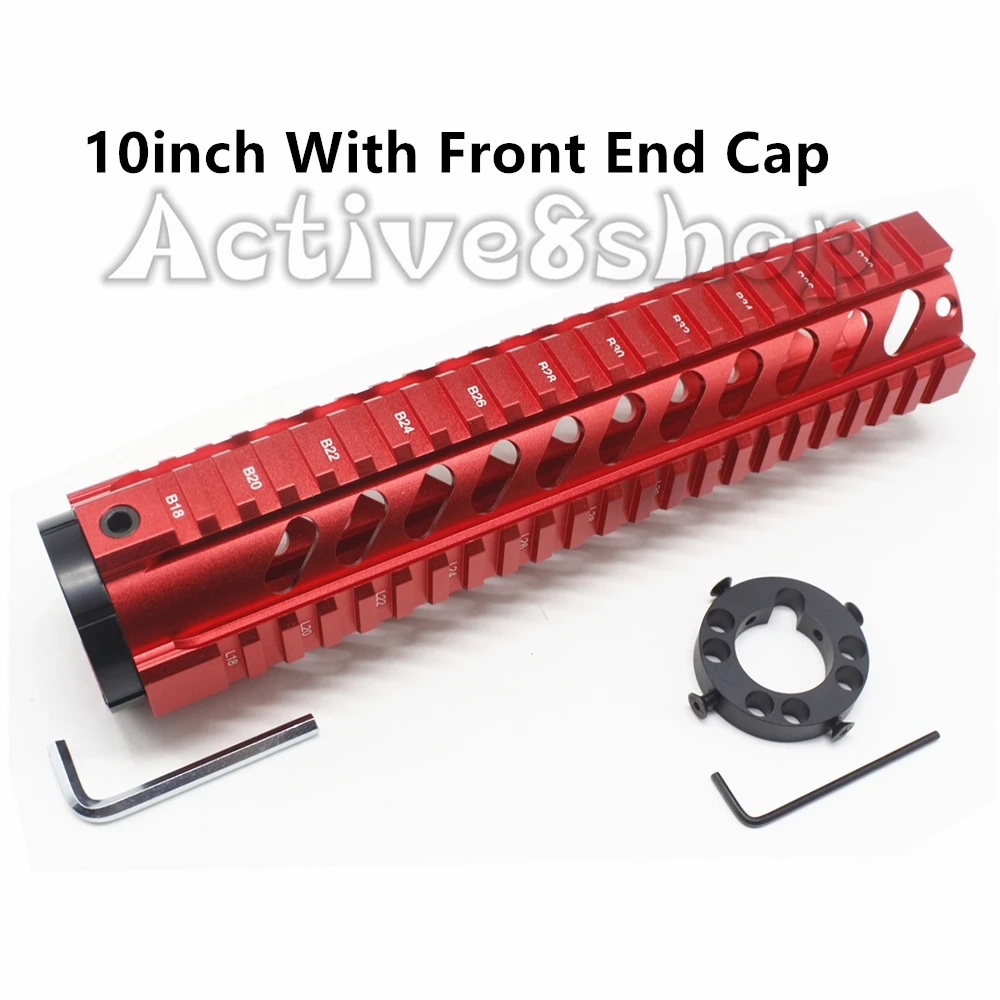 10in With End Cap Красная мозачиная 7/10/12/1" поплавок четырехъядерный поручень Пикатинни конец Кепки для тактический охотничье ружье - Цвет: 10in With End Cap