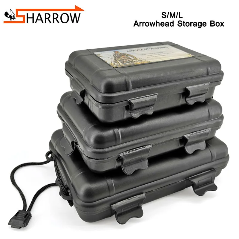 UUS Broadhead Case Portable Black Plastic Box with Foam Insert Convenient Arrowhead Box 