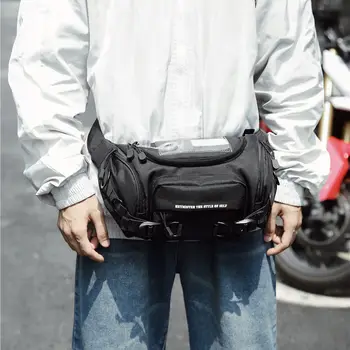 

Large Fanny Pack Men Chest pack Black Waist Bag Cool Multifunction Banana BumBag Big Capacity Trendy Casual Japanese Phone Pouch