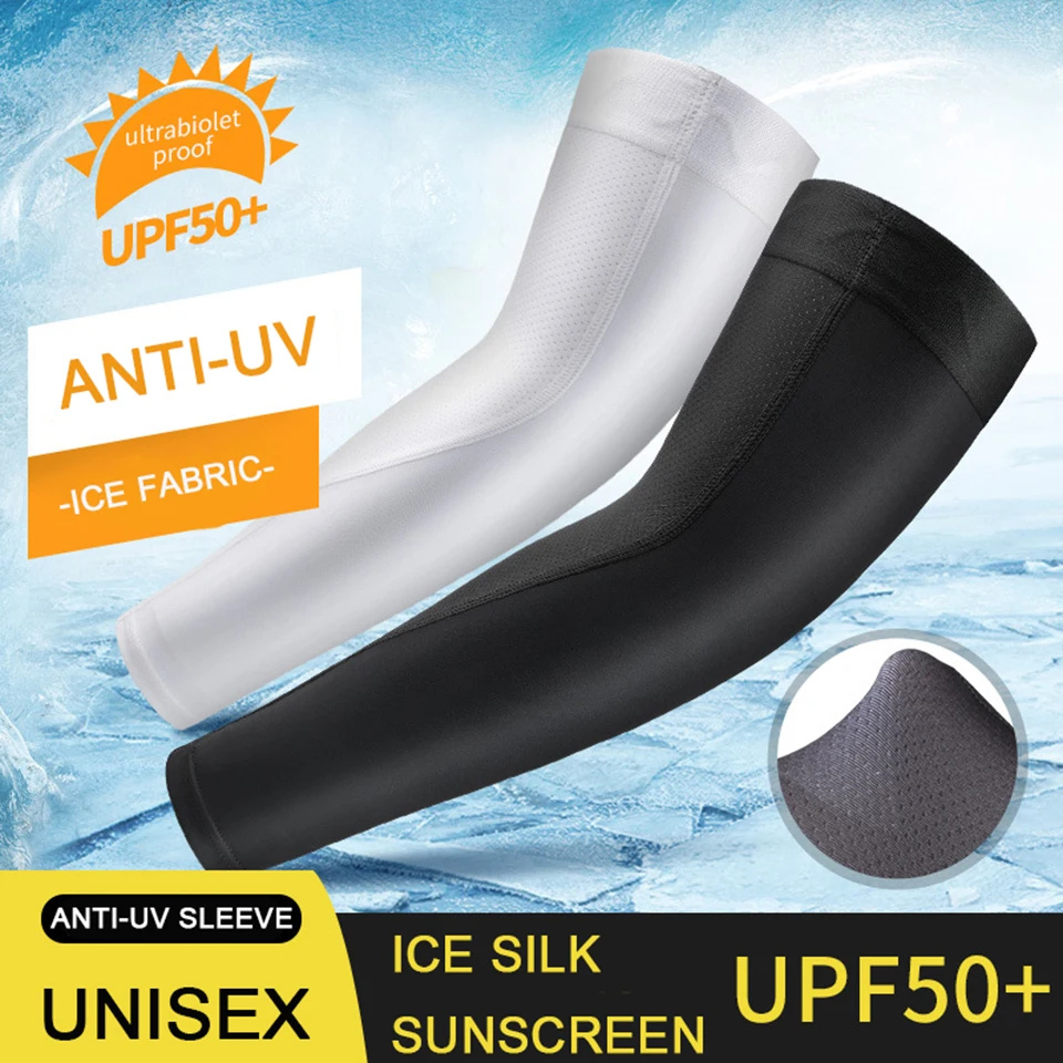 2 uds mangas de brazo de seguridad deportes calentadores para correr sol UV protección de mano de la cubierta de la manga de la refrigeración calentador para de ciclismo, de Golf pesca