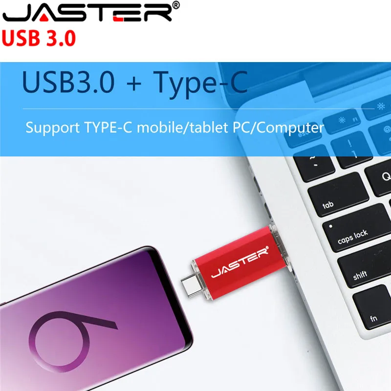 Флэш накопитель JASTER UBS 3 0 OTG USB 64 ГБ флэш 2 в 1 Type C и Micro 16 32 128 накопитель|USB