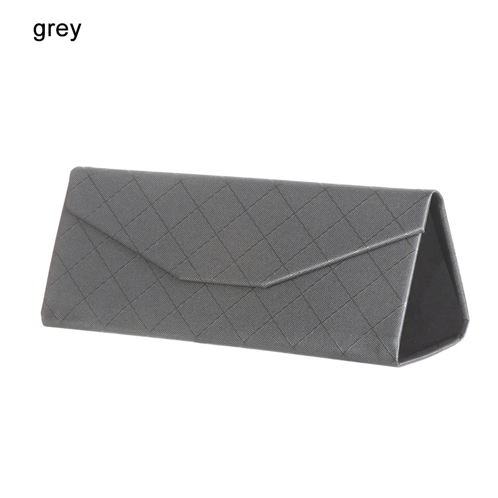 grey 1 шт. Новая мода для женщин и мужчин водонепроницаемый PU треугольник очки коробка облачный узор сильный магнит складной чехол для очков Солнцезащитные очки коробка - Цвет: grey