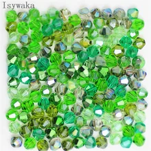  Isywaka Sale Blue Multicolor 100pcs 4mm Bicone Austria Crystal Beads charm Glass Beads Loose Spacer Bead for DIY Jewelry Making 