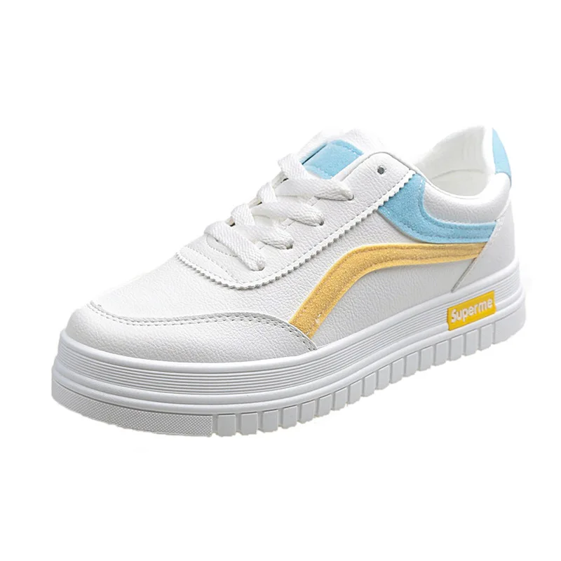 

Women Casual Shoes 2019 New Women Sneakers Fashion Breathable PU Leather Platform White Women Shoes Soft Footwears Rhinestone