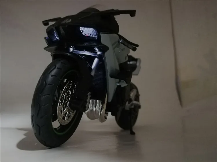 Huayi в коробке 1:12 Kawasaki Ninja H2R сплав модель мотоцикла Уличный велосипед металлический локомотив звук и светильник игрушка